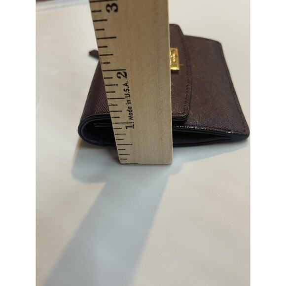 Kate Spade Wallet Womens Purple Saffiano Leather Small Bifold ID Window Zip Coin - Picture 8 of 9